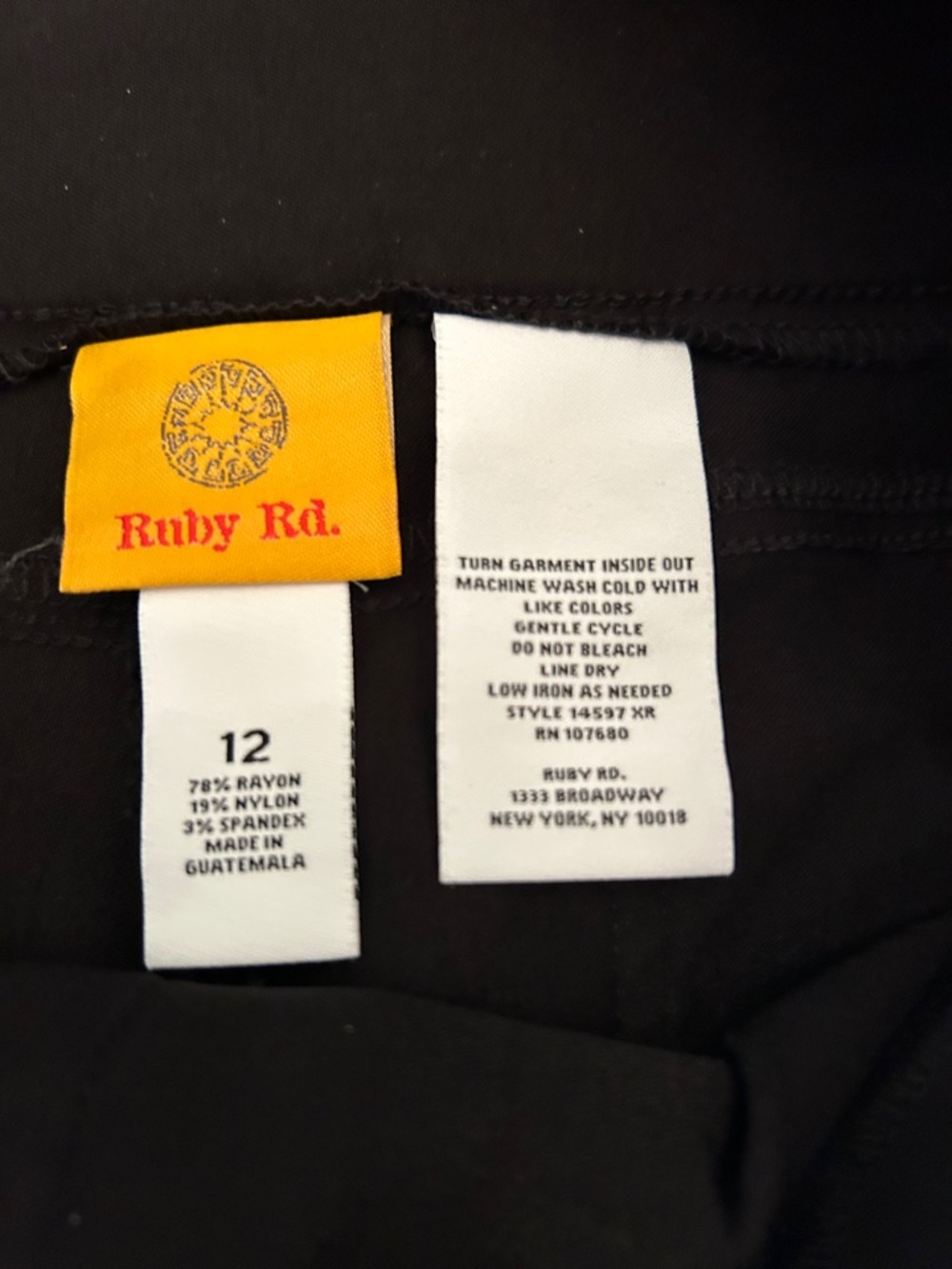 Ruby Rd. Black Cropped Slim Pull-On Pants - Picture 3 of 4